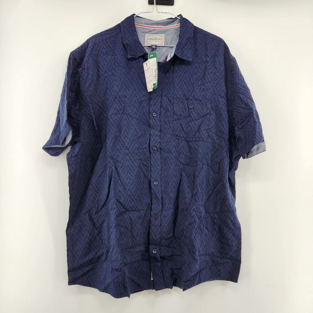 Flag & Anthem Men's Navy XL Faywood Textured Shirt NWT